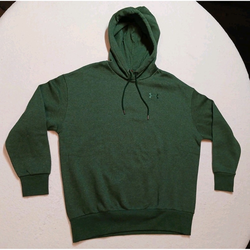 Under Armour Essential Fleece Hoodie Mens XS Forest Green Pullover Sweatshirt